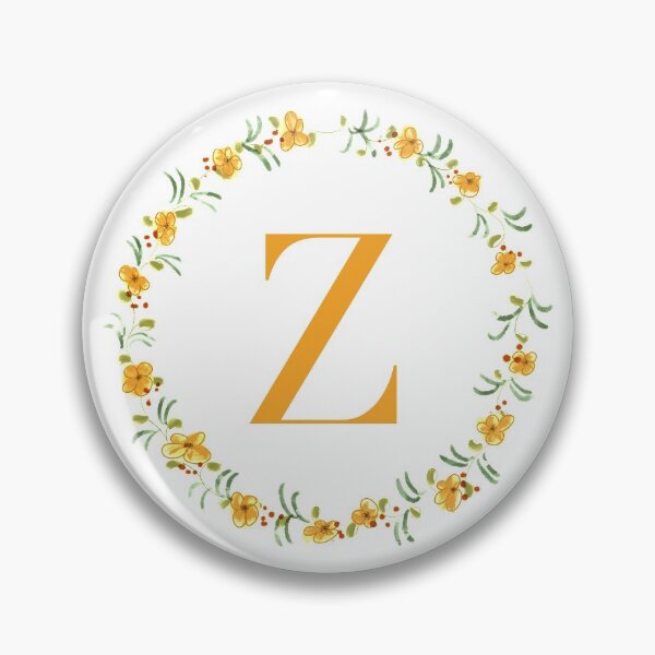 Item preview, Letter Z monogram with orange colored flowers and leaves designed and sold by Createlikeamom.