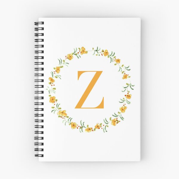 Item preview, Letter Z monogram with orange colored flowers and leaves designed and sold by Createlikeamom.