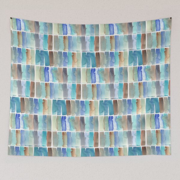 Item preview, Eucalypt paling fence - turquoise designed and sold by LSMwatercolour.