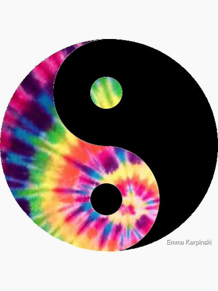 "Tie Dye Yin Yang" Sticker for Sale by emmakarpinski | Redbubble