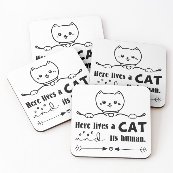 Item preview, Here Lives A Cat Its Human- Cat Puns designed and sold by shivani21061993.