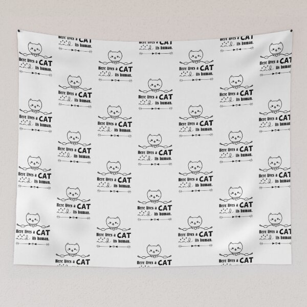 Item preview, Here Lives A Cat Its Human- Cat Puns designed and sold by shivani21061993.