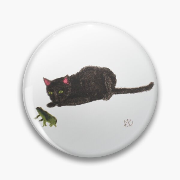 Item preview, Black Cat Stalking a Frog designed and sold by Michelle Brady.