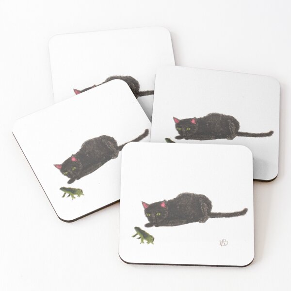 Item preview, Black Cat Stalking a Frog designed and sold by Michelle Brady.