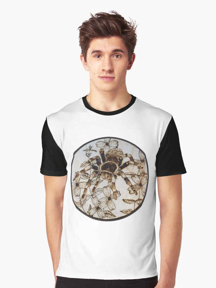 Thumbnail 1 of 5, Graphic T-Shirt, Tarantula Woodburning Original Artwork! designed and sold by toadcrafts.