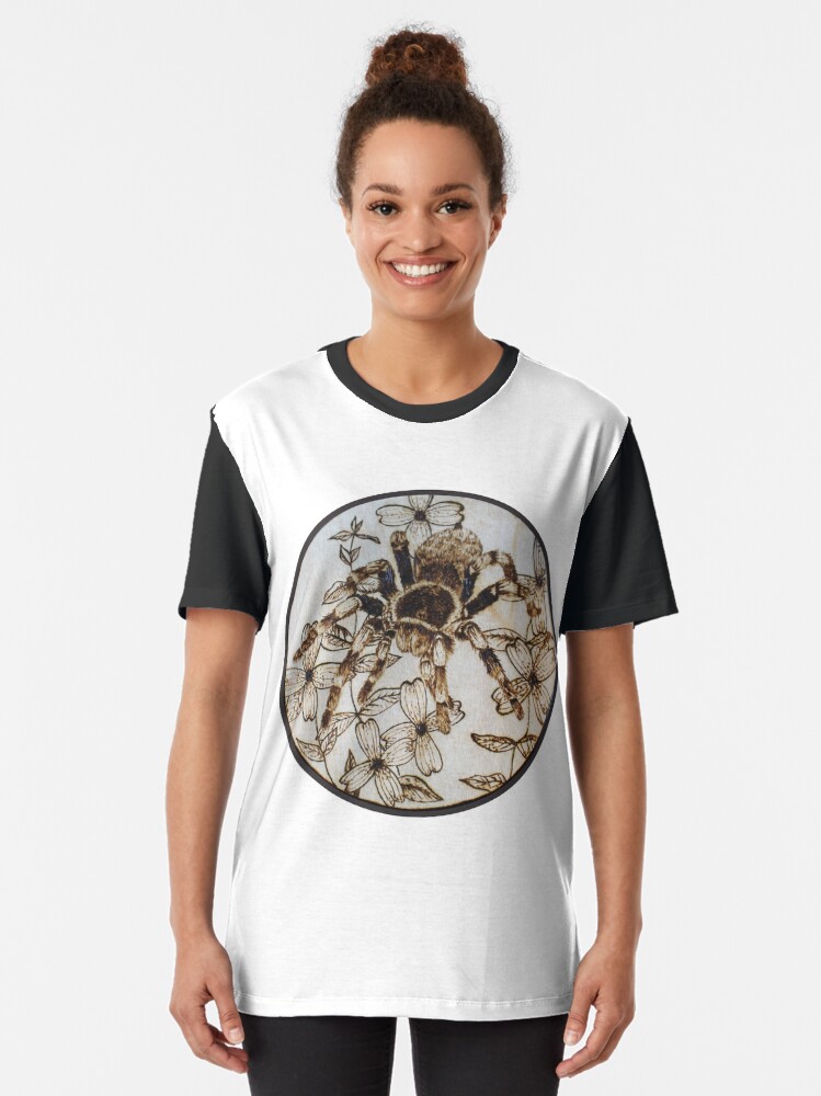 Thumbnail 2 of 5, Graphic T-Shirt, Tarantula Woodburning Original Artwork! designed and sold by toadcrafts.