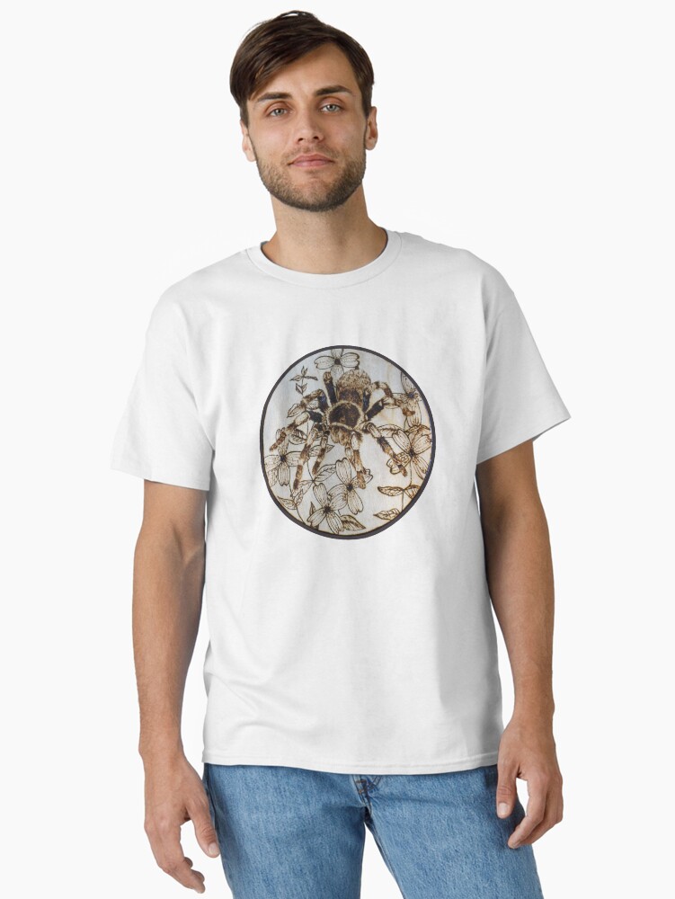 Thumbnail 1 of 7, Classic T-Shirt, Tarantula Woodburning Original Artwork! designed and sold by toadcrafts.