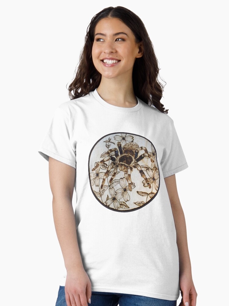 Thumbnail 2 of 7, Classic T-Shirt, Tarantula Woodburning Original Artwork! designed and sold by toadcrafts.
