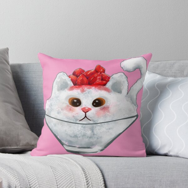 Item preview, Snow cone cat in pink background designed and sold by Geraldine-N.