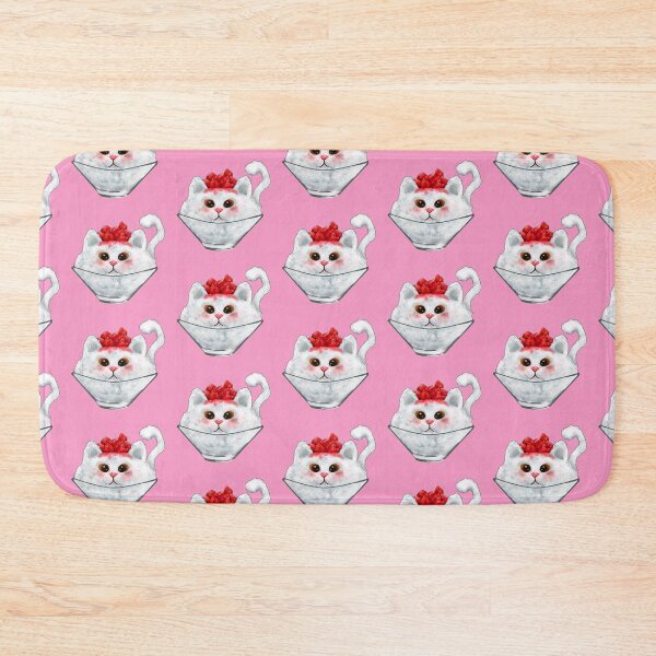 Item preview, Snow cone cat in pink background designed and sold by Geraldine-N.