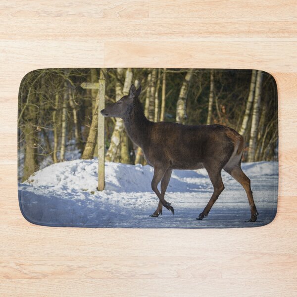Item preview, Red Deer Walking Through The Snow designed and sold by rawshutterbug.