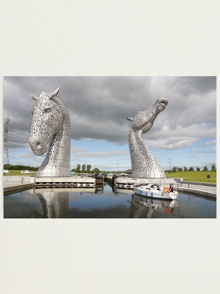 Alternate view of The Kelpies sculptures Photographic Print