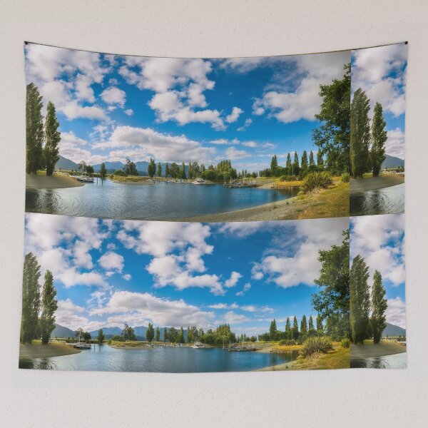 Item preview, Te Anau Boating Club Marina Panorama on the shore of Lake Te Anau, New Zealand designed and sold by Danielasphotos.