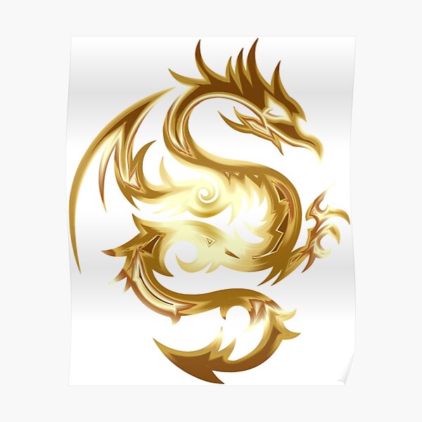 Poster Goldener Drache Redbubble