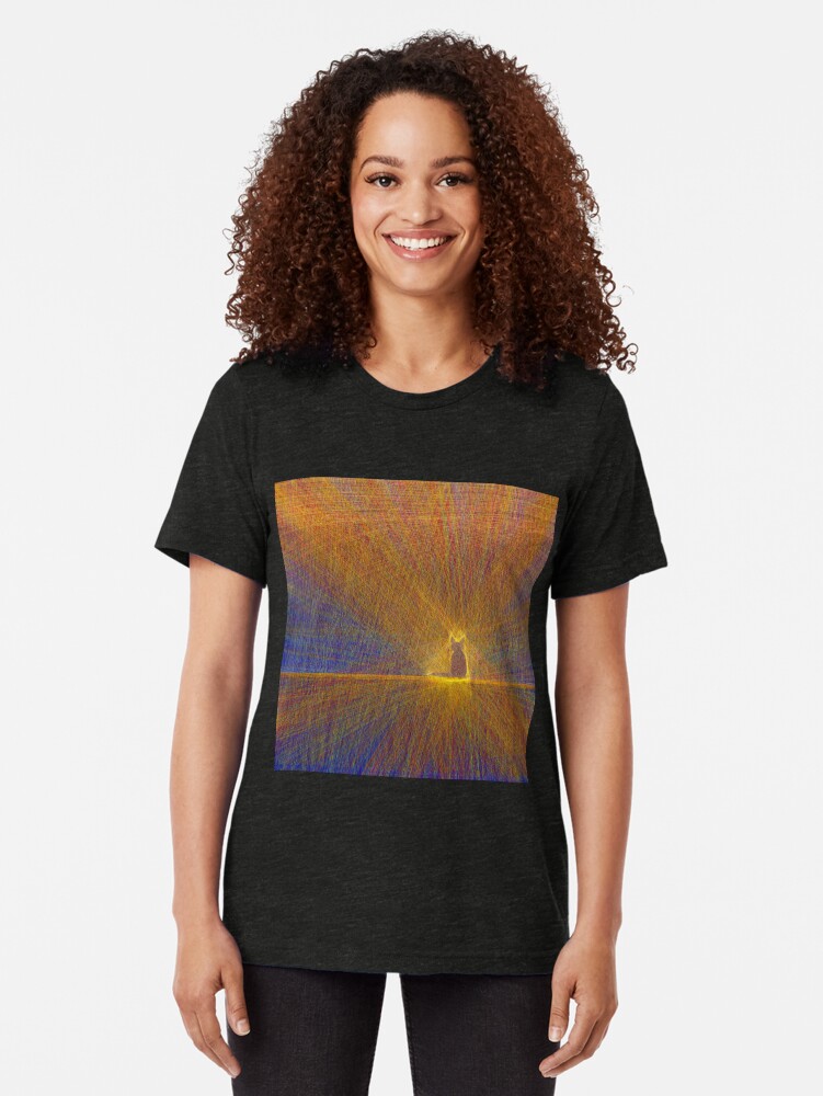 Alternate view of Cat on the roof Tri-blend T-Shirt