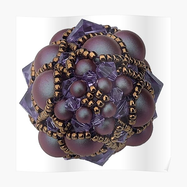 Kieferzäpfchen aus iridescent red & violet Swarovski Kristallglas Poster