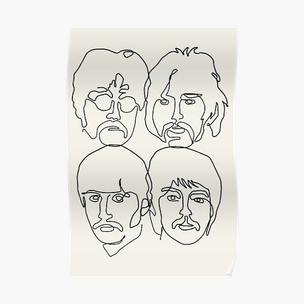 Beatles Doodle Art Poster