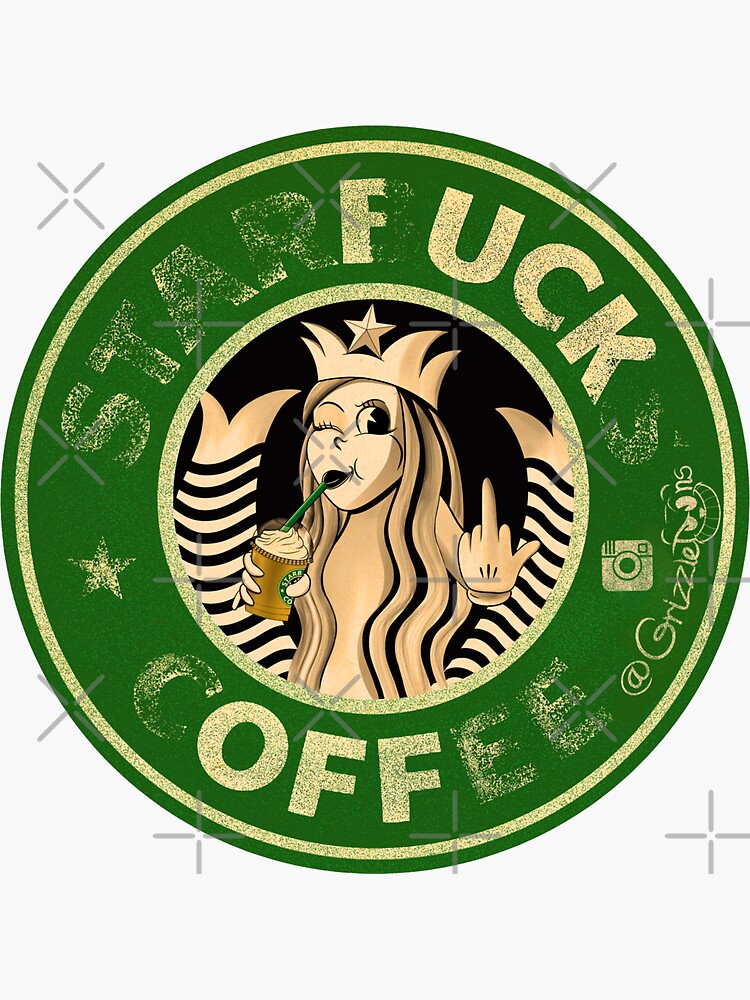 Starfucks Coffee [ Grizzletoons] Sticker For Sale By Grizzletoons