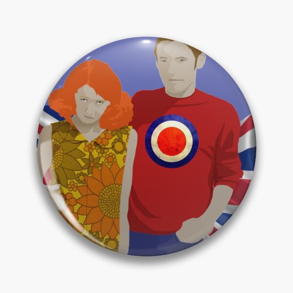 Item preview, Young Mod Scooter Couple with Vintage Mod Target and Union Jack designed and sold by KALEIDOSCOPE UK.