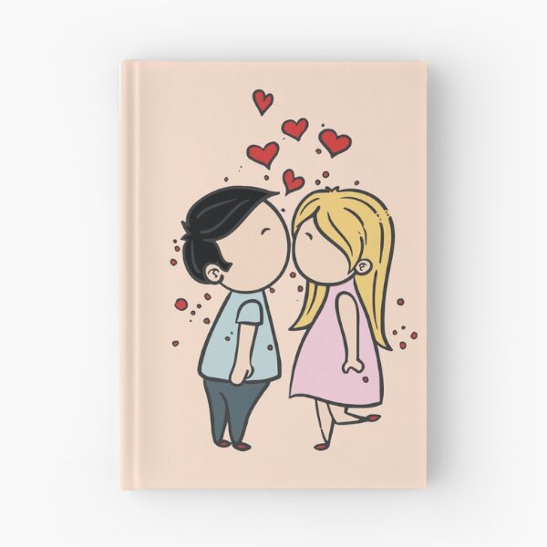 Item preview, Hand drawing cartoon of lovers couple with red hearts designed and sold by mashmosh.