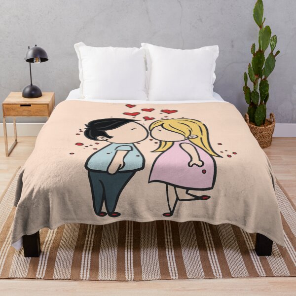 Item preview, Hand drawing cartoon of lovers couple with red hearts designed and sold by mashmosh.