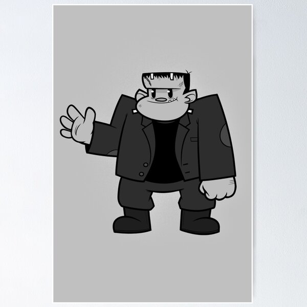 Artikelvorschau, Old School Cartoon Frankenstein (klassischer Hintergrund) entworfen und verkauft von jublin.
