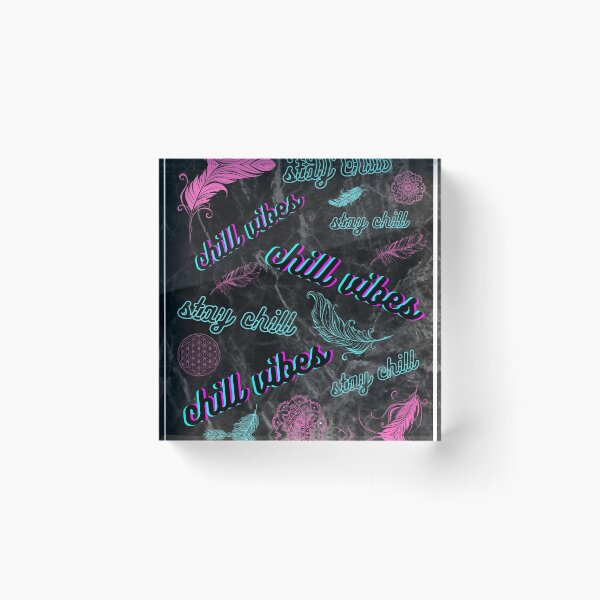 Item preview, chill vibes, stay chill, black and neon designed and sold by zanybay.
