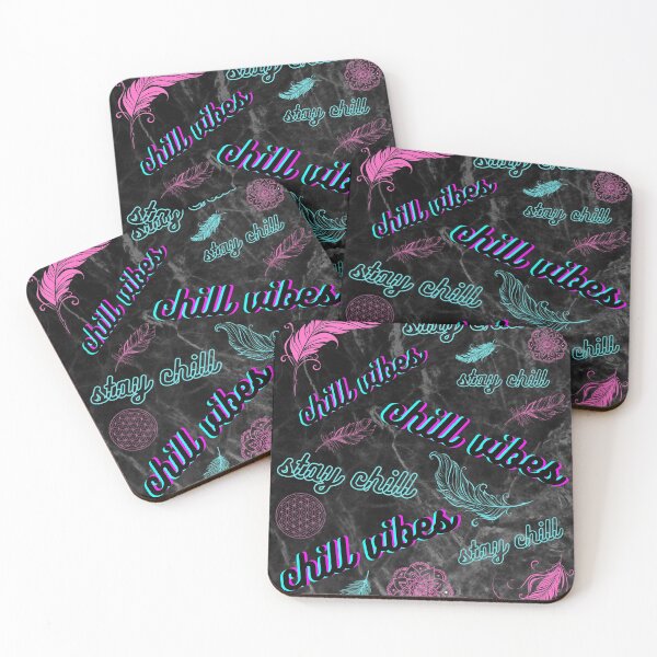 Item preview, chill vibes, stay chill, black and neon designed and sold by zanybay.