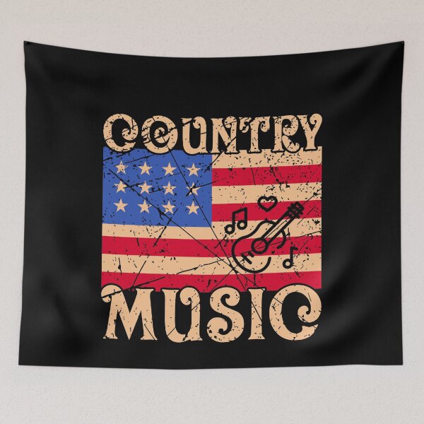 Item preview, Country Music Retro Vintage Guitar designed and sold by busydesign.