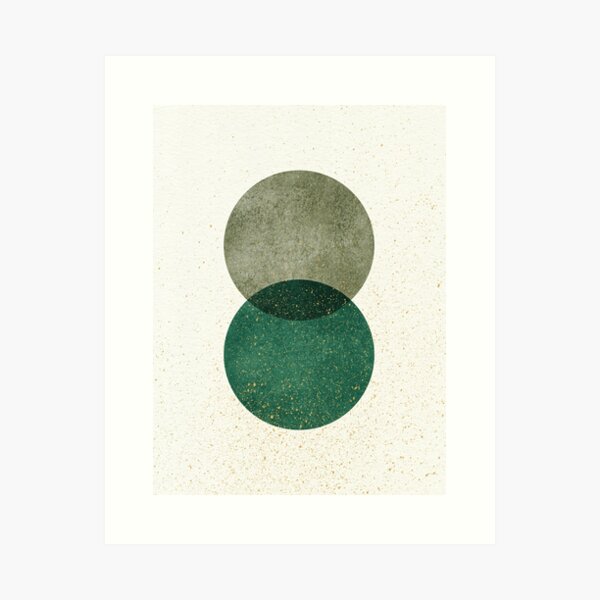 Circle Abstract - Green Texture Art Print