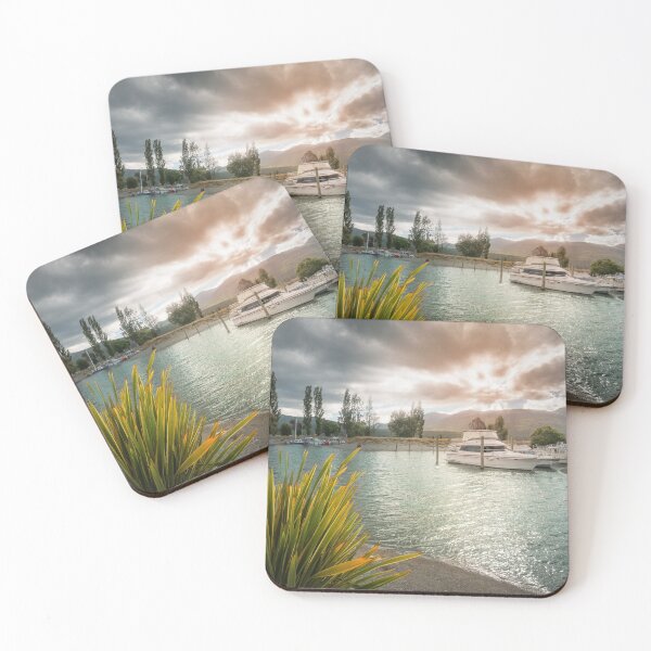 Item preview, Scenic Landscape with the sun reflected in the water at Te Anau Boating Club designed and sold by Danielasphotos.