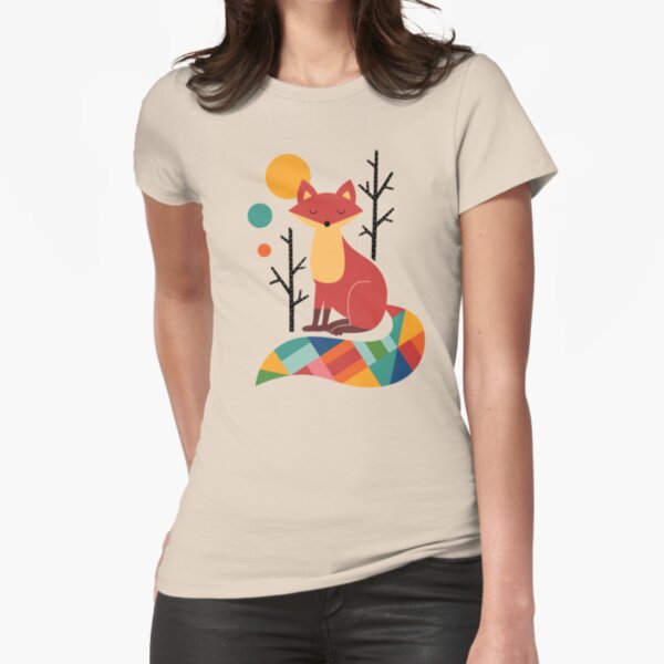 Rainbow Fox Fitted T-Shirt
