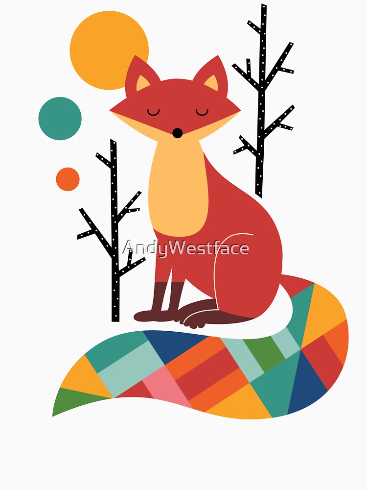 Thumbnail 3 von 3, Baseballshirt mit 3/4-Arm, Regenbogenfuchs designt und verkauft von AndyWestface.