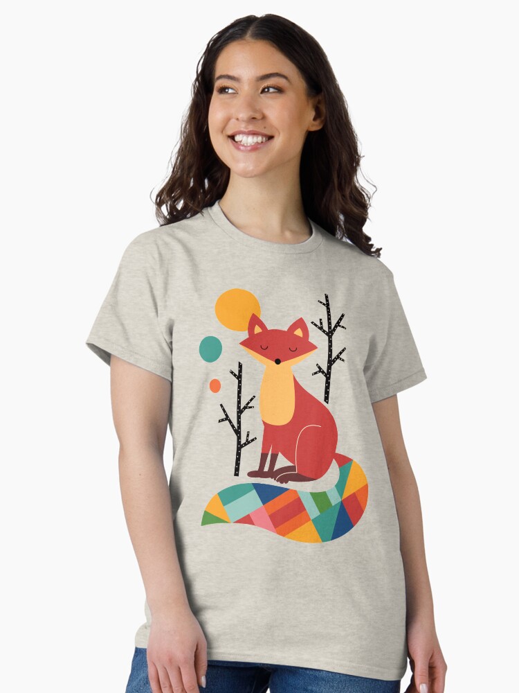 Thumbnail 1 of 7, Classic T-Shirt, Rainbow Fox designed and sold by AndyWestface.