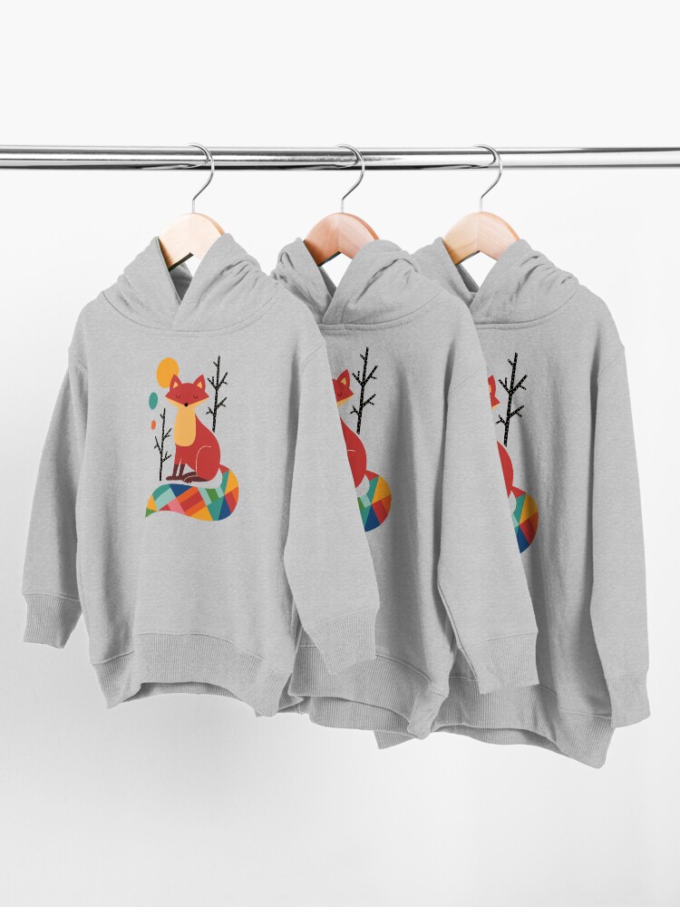 Thumbnail 3 of 5, Toddler Pullover Hoodie, Rainbow Fox designed and sold by AndyWestface.