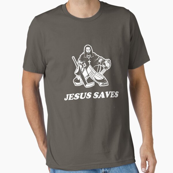 Item preview, Jesus Saves Hockey Goalie designed and sold by goodtogotees.