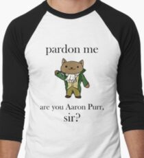 Alexander Hamilcat (Black Text) Men's Baseball ¾ T-Shirt