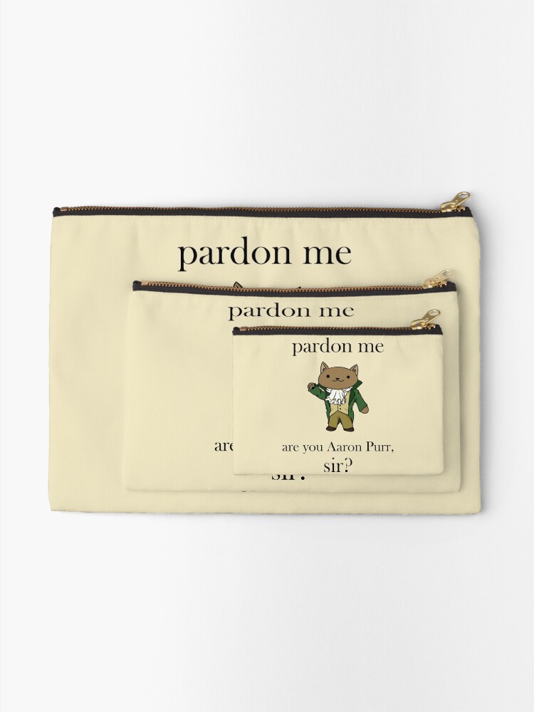 Alternate view of Alexander Hamilcat (Black Text) Zipper Pouch