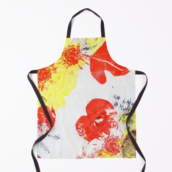 Item preview, red gerbera, apple & leaf printmaking designed and sold by kosarandrea.