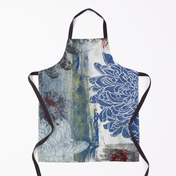 Item preview, blue and black dahlias: printmaking designed and sold by kosarandrea.