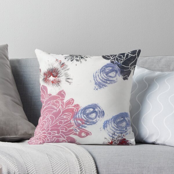 Item preview, pink and black dahlias: printmaking designed and sold by kosarandrea.