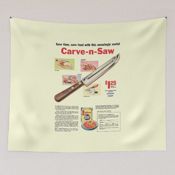 Aperçu de l'œuvre ANNONCE DE COUTEAU CARVE N SAW - "SAWS OS!" créée et vendue par ThrowbackAds.
