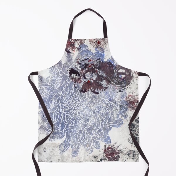 Item preview, blue dahlia and black apple: printmaking designed and sold by kosarandrea.