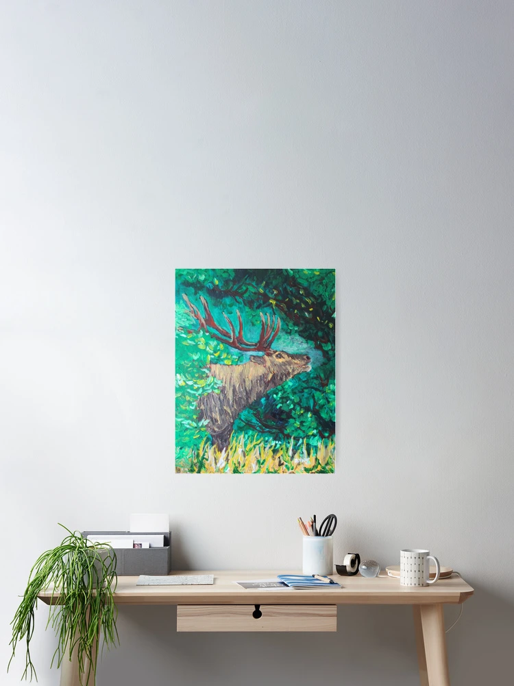 Aperçu 2 sur 3. Poster avec l'œuvre Elk Bugle créée et vendue par RudyYoder.
