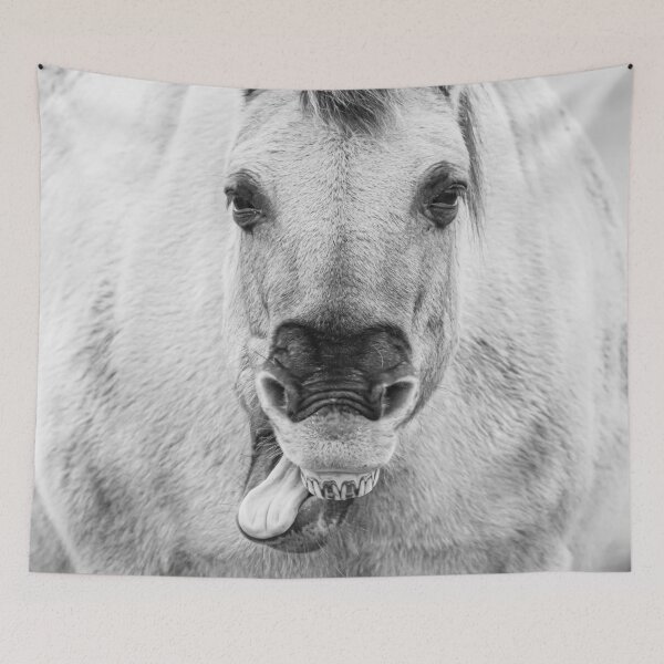 Item preview, Yawning horse, sticking tongue out designed and sold by Melissa Peltenburg.