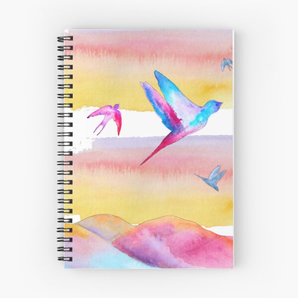 Item preview,  Watercolor birds and mountains sunset colors  designed and sold by Rudni.