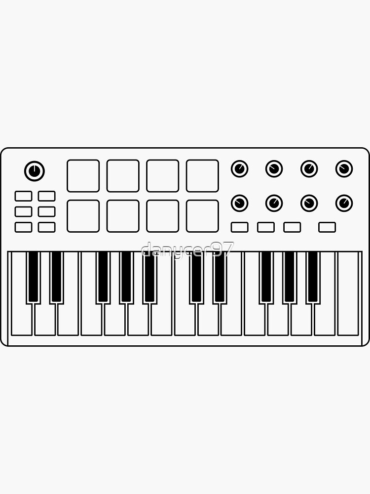 "Midi keyboard controller" Sticker for Sale by danycer97 Redbubble