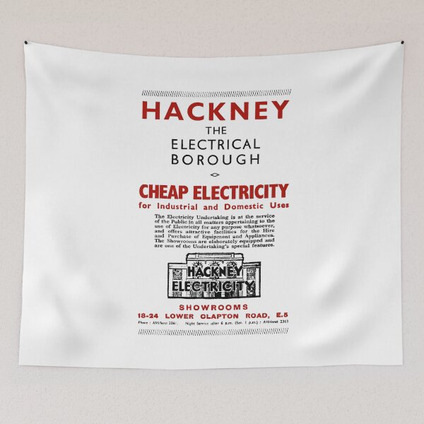Item preview, HACKNEY ELECTRICITY - THE ELECTRICAL BOROUGH designed and sold by ThrowbackAds.