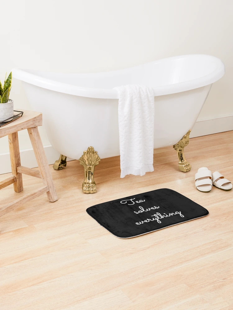 Thumbnail 2 of 6, Bath Mat, Tea solves everything designed and sold by OneCreativeLab.