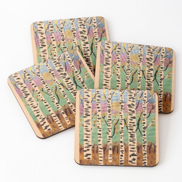 Item preview, Birch forest at sunset  designed and sold by Suzgallery58.